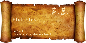 Pidl Elek névjegykártya